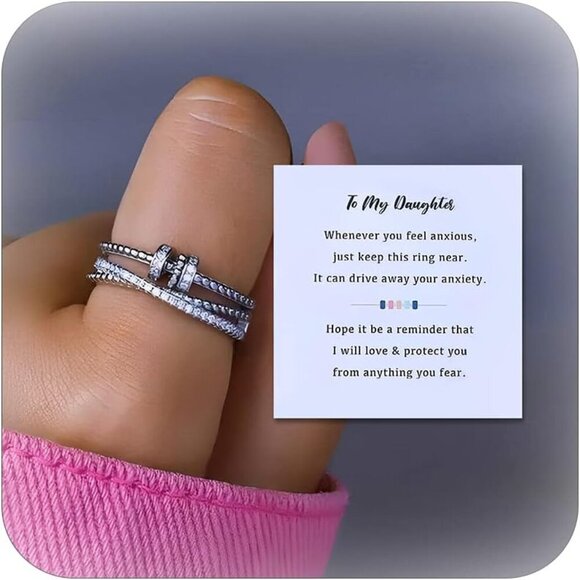 To My Daughter Ring Fidget Ring for Women Gifts for Christmas Daughter Gift from - Picture 1 of 7